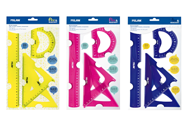 Milan Geometry Set Of 4 Rulers - Schoolastic