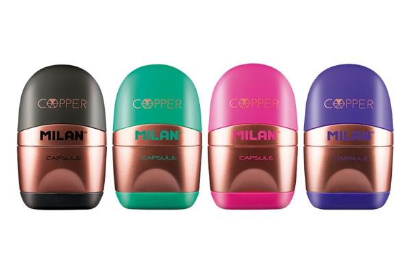 Milan Capsule Copper Sharpener Eraser - Schoolastic