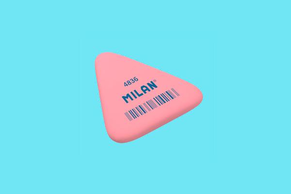 Milan Eraser Triangle Pink - Schoolastic