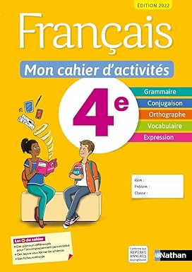 Français - Mon cahier d'activités 4e - Elève -2022 Paperback – April 20, 2022 9782091721446 - Schoolastic