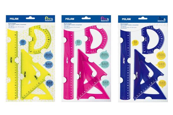 Milan Geometry Set Of 4 Rulers - Schoolastic